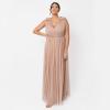 Maya Deluxe Maya Deluxe Maxi Dress with Ruffle Shoulder Detail Robe de Demoiselle d&rsquo;honneur Femme(Blush Taupe)