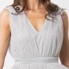 Maya Deluxe Maya Deluxe Maxi Dress with Ruffle Shoulder Detail Robe de Demoiselle d&rsquo;honneur Femme(Gris Clair)