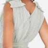Maya Deluxe Maya Deluxe Maxi Dress with Ruffle Shoulder Detail Robe de Demoiselle d&rsquo;honneur Femme(Lys Vert.)