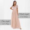 Maya Deluxe Maya Deluxe Misty Green Robe Longue À Rayures À Manches Courtes Robe de Demoiselle d&rsquo;honneur Femme(Blush Taupe)