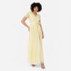 Maya Deluxe Maya Deluxe Misty Green Robe Longue À Rayures À Manches Courtes Robe de Demoiselle d&rsquo;honneur Femme(Citron)