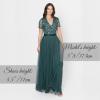 Maya Deluxe Maya Deluxe Misty Green Robe Longue À Rayures À Manches Courtes Robe de Demoiselle d&rsquo;honneur Femme(Emerald Green)