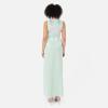 Maya Deluxe Women&rsquo;s Ladies Maxi Dress V-Neckline Sleeveless Floral Sequin Embellished Button Front Slit for Wedding Guest Occasion Robe Femme(Mint Green)