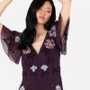 Maya Deluxe Women&rsquo;s Maxi Dress Ladies Embroidered Sequin Embellished Button Front Split for Wedding Guest Bridesmaid Prom Evening, Robes,
