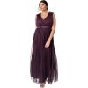 Maya Deluxe Maya Deluxe Maxi Dress with Ruffle Shoulder Detail Robe de Demoiselle d&rsquo;honneur Femme(Baie)