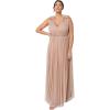 Maya Deluxe Maya Deluxe Maxi Dress with Ruffle Shoulder Detail Robe de Demoiselle d&rsquo;honneur Femme(Blush Taupe)