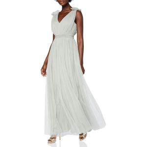 Maya Deluxe Maya Deluxe Maxi Dress with Ruffle Shoulder Detail Robe de Demoiselle d&rsquo;honneur Femme(Vert Sauge)