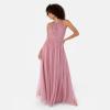 Anaya with Love Women&rsquo;s Maxi Dress Ladies Sleeveless Halterneck Ruffle Empire A-Line for Wedding Guest Bridesmaid Ball Evening Occasion Femme(Bridal Rose)