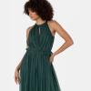 Anaya with Love Women&rsquo;s Maxi Dress Ladies Sleeveless Halterneck Ruffle Empire A-Line for Wedding Guest Bridesmaid Ball Evening Occasion Femme(Emerald Green)