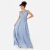 Anaya with Love Women&rsquo;s Maxi Dress Ladies Sleeveless V-Neck Waterfall Ruffle Lace for Wedding Guest Bridesmaid Evening Prom Ball Gown Dress Femme (Lot de 1)(Dusty Blue)