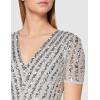 Maya Deluxe Robe Maxi pour Femme-Col en V-Manches Courtes-Élégante Taille Empire-Mariage(Gris Clair)