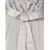 Maya Deluxe Robe Maxi pour Femme-Col en V-Manches Courtes-Élégante Taille Empire-Mariage(Gris Clair)