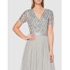Maya Deluxe Robe Maxi pour Femme-Col en V-Manches Courtes-Élégante Taille Empire-Mariage(Gris Clair)