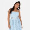 Maya Deluxe Women&rsquo;s Ladies Midaxi Dress Sleeveless Square Neckline Lace Cami Keyhole Back Strappy A-Line for Wedding Guest Occasion Robe Femme (Lot de 1)(Bleu)