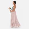 Maya Deluxe Women&rsquo;s Maxi Dress Ladies Sleeveless Plunge V-Neck Cami Floral Sequin Embellished Tulle A-Line for Occasion Ball Gown Robe Femme(Frosted Pink)