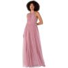 Anaya with Love Women&rsquo;s Maxi Dress Ladies Sleeveless Halterneck Ruffle Empire A-Line for Wedding Guest Bridesmaid Ball Evening Occasion Femme(Bridal Rose)