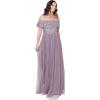 Maya Deluxe Maya Berry Bardot Embellished Maxi Dress Robe de Demoiselle d&rsquo;honneur Femme(Lilas Moody)
