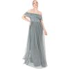 Maya Deluxe Maya Berry Bardot Embellished Maxi Dress Robe de Demoiselle d&rsquo;honneur Femme(Vert Bruyant.)