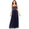 Maya Deluxe Maya Deluxe Ladies Womens Maxi Dress Wide Straps Sleevless Square Neckline Embellished for Wedding Guest Prom Robe de Demoiselle d&rsquo;honneur Femme(Navy)