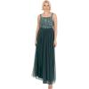 Maya Deluxe Maya Deluxe Ladies Womens Maxi Dress Wide Straps Sleevless Square Neckline Embellished for Wedding Guest Prom Robe de Demoiselle d&rsquo;honneur Femme(Emerald Green)