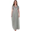 Maya Deluxe Robe Maxi pour Femme-Col en V-Manches Courtes-Élégante Taille Empire-Mariage(Lys Vert.)