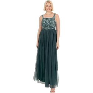 Maya Deluxe Maya Deluxe Ladies Womens Maxi Dress Wide Straps Sleevless Square Neckline Embellished for Wedding Guest Prom Robe de Demoiselle d&rsquo;honneur Femme(Emerald Green)