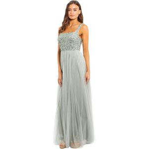 Maya Deluxe Maya Deluxe Ladies Womens Maxi Dress Wide Straps Sleevless Square Neckline Embellished for Wedding Guest Prom Robe de Demoiselle d&rsquo;honneur Femme(Lys Vert)