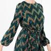 Lovedrobe Mini Robe pour Femme À Sequins Courts À Manches Longues et Col Rond avec Nœud Ceinture Zig-zag pour Fête Cocktail Soirée(Vert)