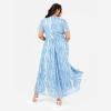 Lovedrobe Women&rsquo;s Ladies Maxi Dress Short Angel Sleeve V-Neck Floral Animal Print Empire A-Line Casual Wedding Guest Occasion Dress Femme (Lot de 1)(Bleu)