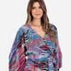 Lovedrobe Women&rsquo;s Ladies Maxi Dress V-Neck Kimono Half Sleeve Wrap Front High-Low Hem Abstract Floral Print Waist Tie A-Line(Multicolore)