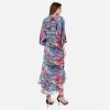 Lovedrobe Women&rsquo;s Ladies Maxi Dress V-Neck Kimono Half Sleeve Wrap Front High-Low Hem Abstract Floral Print Waist Tie A-Line(Multicolore)