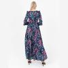 Lovedrobe Women&rsquo;s Ladies Maxi Dress V-Neckline Puffed Long Sleeve Frill A-Line Wedding Guest Prom Party Evening Occasion Cocktail Robe Femme (Lot de 1)(Noir)