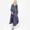 Lovedrobe Women&rsquo;s Ladies Maxi Dress V-Neckline Puffed Long Sleeve Frill A-Line Wedding Guest Prom Party Evening Occasion Cocktail Robe Femme (Lot de 1)(Noir)