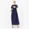 Lovedrobe Women&rsquo;s Maxi Dress Ladies Star Sequin Bead Embellished Flutter Sleeve V-Neck A-Line Split Slit Casual for Evening Party Robe Femme (Lot de 1)(Navy)