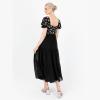 Lovedrobe Women&rsquo;s Midaxi Dress Ladies Animal Sequin Embellished Short Puff Sleeve Square Neck A-Line for Evening Party Cocktail Robe Femme(Noir)
