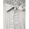 Maya Deluxe Robe Longue pour Femme-Col en V-Manches Courtes-Élégante-Taille Empire-Mariage(Gris Clair)