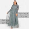 Maya Deluxe Taupe Blush Short Sleeve Stripe Bridesmaid Maxi Dress Femme(Vert Bruyant.)