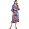 Lovedrobe Women&rsquo;s Ladies Maxi Dress V-Neck Kimono Half Sleeve Wrap Front High-Low Hem Abstract Floral Print Waist Tie A-Line(Multicolore)