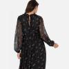Lovedrobe Women&rsquo;s Midaxi Dress Ladies Long Sleeve V-Neckline Tie Back Frilly Ruffle Detail A-Line Printed Smart Casual Occasion, Robe,