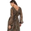 Lovedrobe Women&rsquo;s Midi Dress Ladies V-Neck Long Balloon Sleeve Boho Paisley Floral Print Shirred Waist A-Line Smart Casual, Robe,