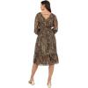 Lovedrobe Women&rsquo;s Midi Dress Ladies V-Neck Long Balloon Sleeve Boho Paisley Floral Print Shirred Waist A-Line Smart Casual, Robe,