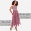 Maya Deluxe Midaxi Dress Women Ladies Sleeveless Sequins High Empire Waist Tulle Embellished for Wedding Guest Ball Robe de Demoiselle d&rsquo;honneur Femme(Desert Rose)
