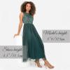 Maya Deluxe Midaxi Dress Women Ladies Sleeveless Sequins High Empire Waist Tulle Embellished for Wedding Guest Ball Robe de Demoiselle d&rsquo;honneur Femme(Emerald Green)