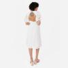 Maya Deluxe Women&rsquo;s Midi Dress Ladies Round Neck Short Puff Sleeve Sequin Embellished Floral Keyhole Back A-Line Wedding Guest Robe Femme(Gris)
