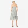 Maya Deluxe Womens Midi Ladies Sequin Embellished Sleeveless Ruffle Dress for Wedding Guest Bridesmaid Prom Evening Occasion Robe Femme(Green Lily)