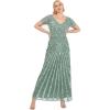 Maya Deluxe Pailletten Maxi Abendkleid Elegant Für Hochzeit V-Ausschnitt A-linien-schnitt Brautjungfernkleid Robe de Demoiselle d&rsquo;honneur Femme(Deep Mint)