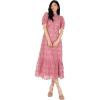 Maya Deluxe Women&rsquo;s Embroidered Dress for Ladies Sequin Embellished Midaxi Floral High Neck Wedding Guest Ball Evening Cocktail, Robe Femme, Pink,