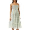 Maya Deluxe Womens Midi Ladies Sequin Embellished Sleeveless Ruffle Dress for Wedding Guest Bridesmaid Prom Evening Occasion Robe Femme(Green Lily)