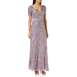 Maya Deluxe Pailletten Maxi Abendkleid Elegant Für Hochzeit V-Ausschnitt A-linien-schnitt Brautjungfernkleid Robe de Demoiselle d&rsquo;honneur Femme(Moody Lilac)