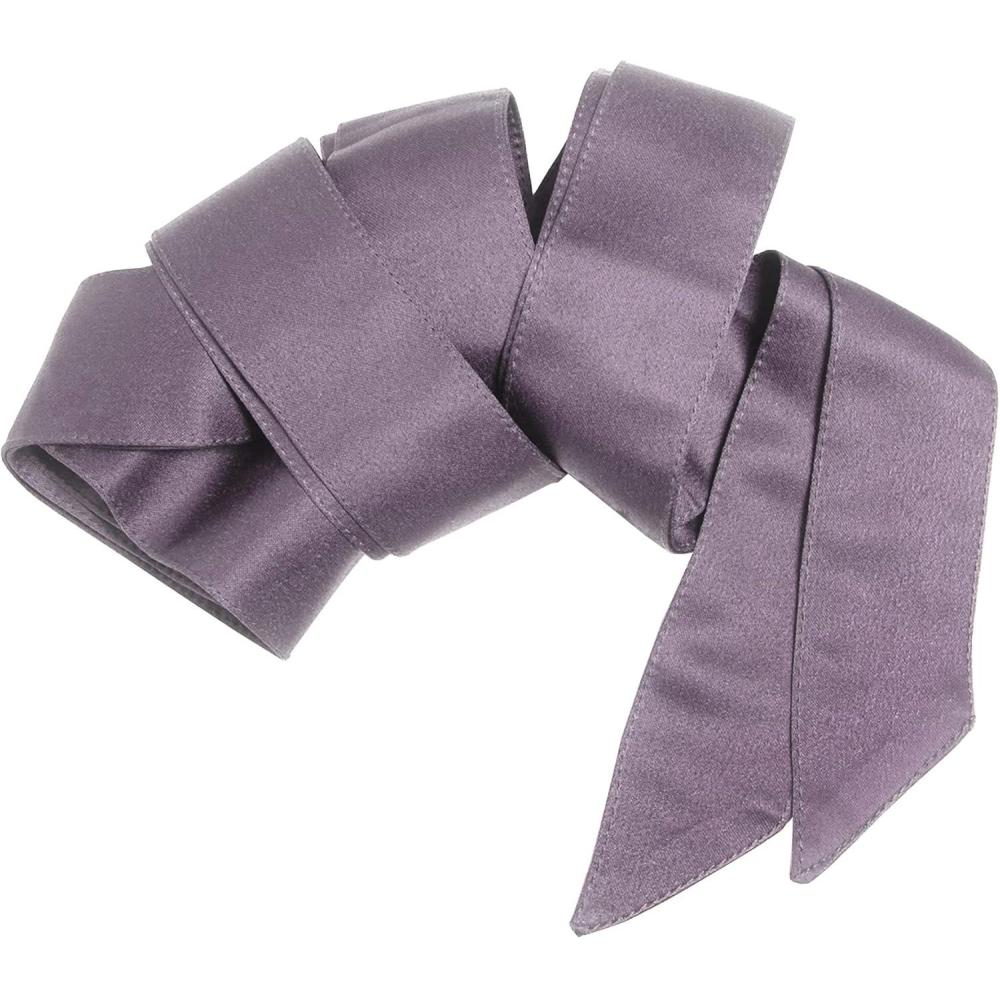 imageMaya Deluxe Womens Sash Belt Ladies Satin Sash Waist Tie Ribbon Bow Accessory For Bridesmaids Bridal Wedding Prom Evening Occasion ceinture De las mujeresMoody Lilac